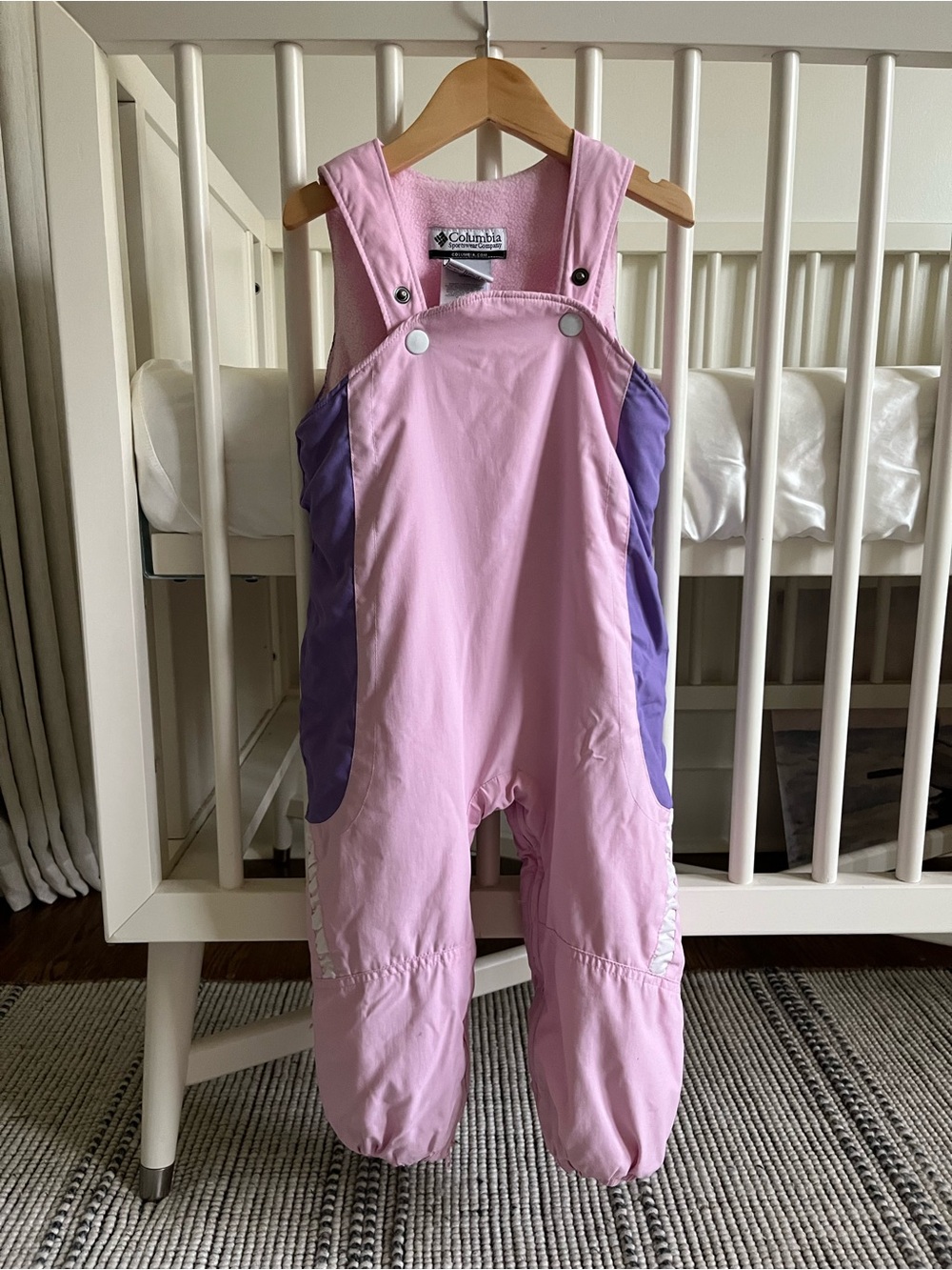 Columbia Pink and Purple Kids Snow Bib Romper
